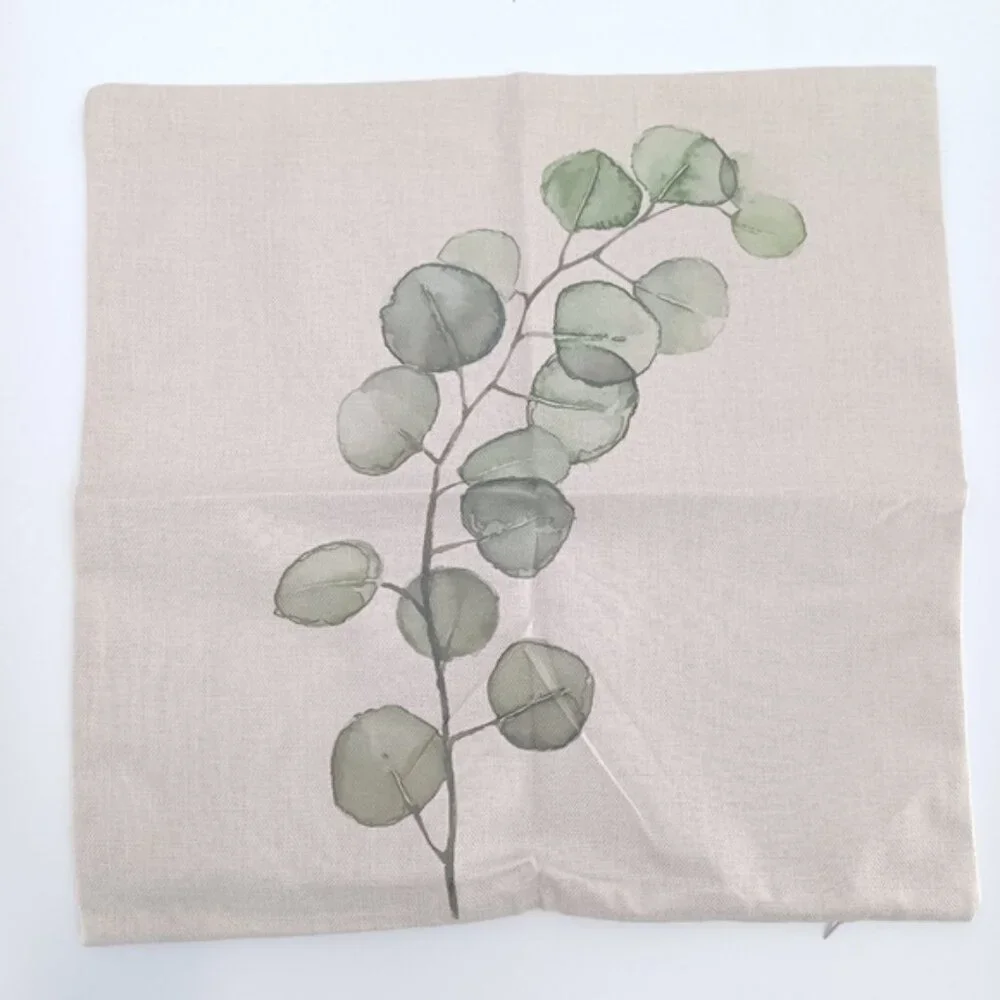 Decorative Farmhouse Green Plant Pillow Covers | Set of 6 | 18
